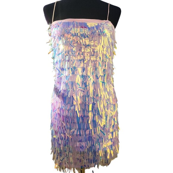 Holiday Beaded Fringes Luxury Designer Runway Cocktail Evening Party Prom Dress - Picture 5 of 16